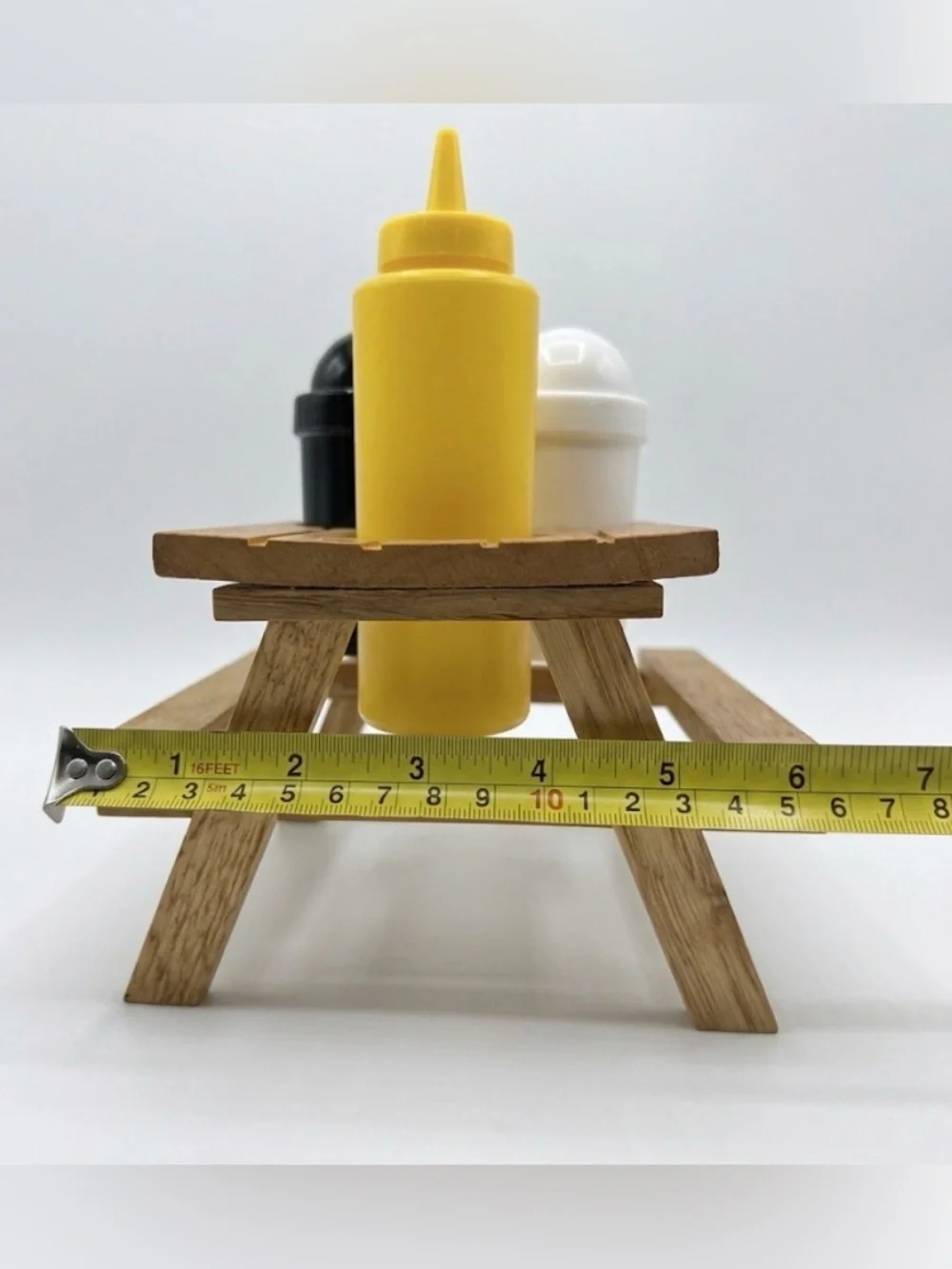 Picnic table condiment kit.